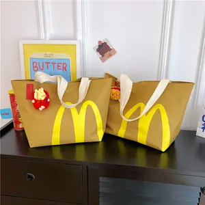 McDonald's handbag rucksack women's large capacity bag suitable for college students with French fries and burger keychain