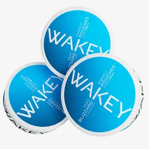 Wakey Energy Pouches | 50mg Caffeine | Vitamin A, C, D, B12, Thiamin (Vitamin B1) | No Sugar - 20 Nicotine Free Pouches (3 Pack) (Blizzard Mint 50mg) Beverage