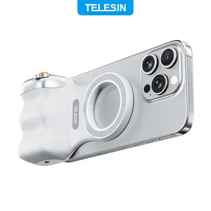 TELESIN Magnetic Phone Camera Shoot Hand Grip, Phone Holder Shooting Aid with Remote Control Handle for iPhone, HUAWEI, and Samsung Phones