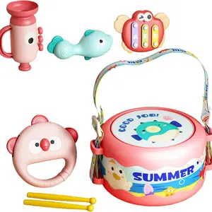 Baby Music Toy Drum Set, Rattle Maracas for Kids, Multi-Functional Sensory Playset, Long-Lasting Fun, Suitable for 18 Months+, First Christmas Gift for 2+ Years