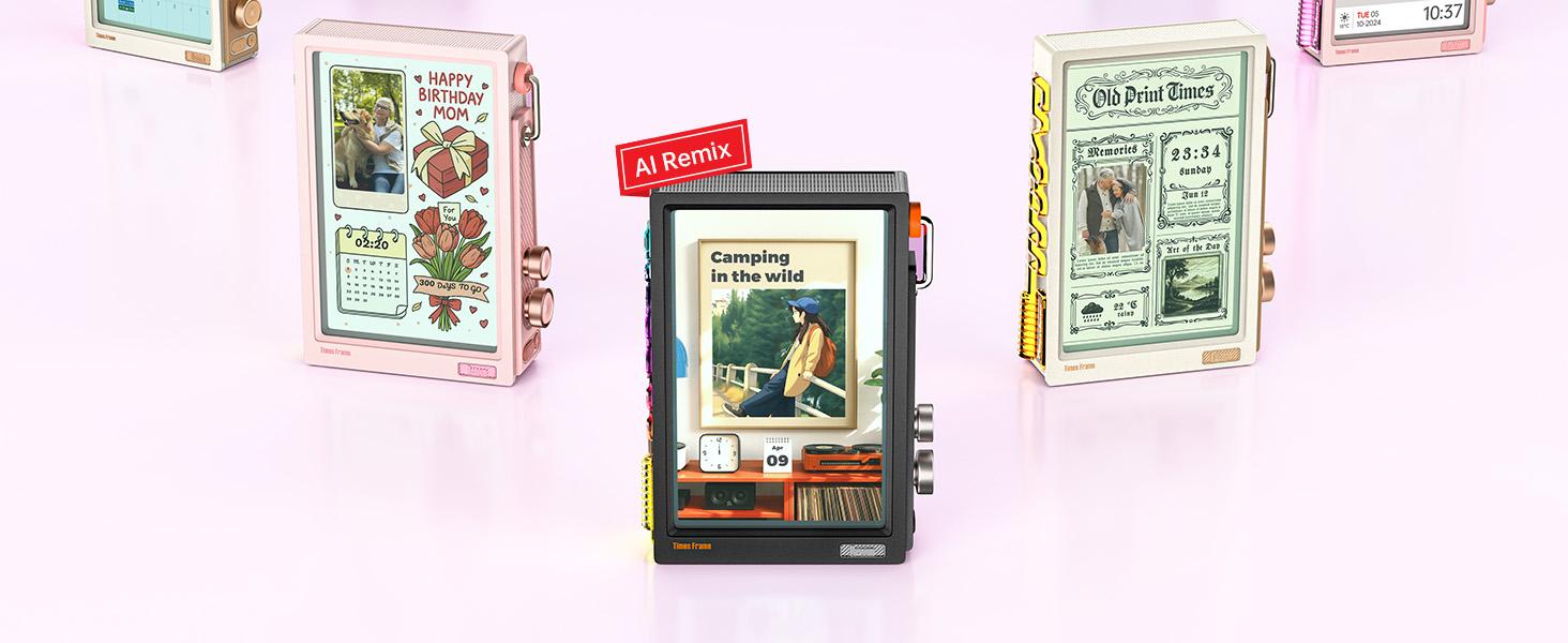 Divoom Times Frame 10.1in Pink Smart Desk Display - WiFi Digital Photo Frame with Transparent IPS Screen, 64GB Storage, Adjustable Color Changing RGB Ambient Light, Pixel Art, Remote Photo Sharing, Modern Decor for Cool Room Decor BackToSchool, Colorful,,