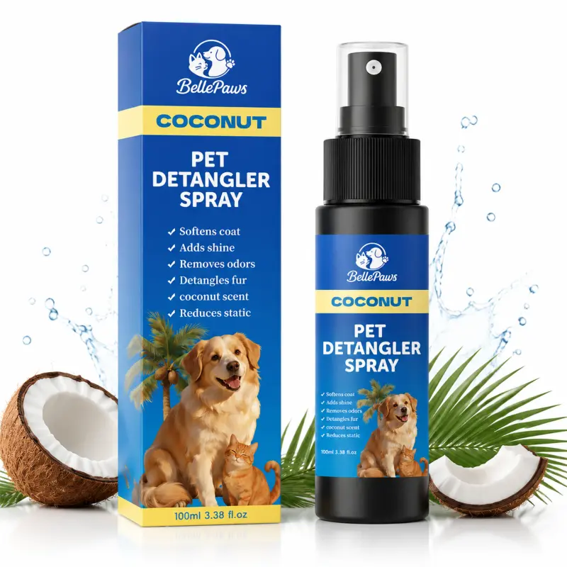 Bellewpaws Pet Detangler Spray Natural Ingredents Softens the coat For Dog and Cat