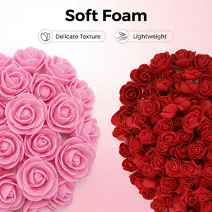 50pcs & Pe Rose Foam Flowers, 3.5cm Artificial Fake Flowers, Vibrant Faux Flowers, Wedding Home Decor, DIY Party Supplies, Birthday Celebrations