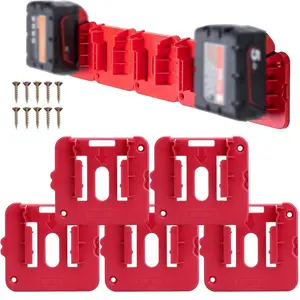 Battery Holder for Milwaukee M18 Battery (No Battery), Wall Mount Batteries Storage for Wall, Work Van, Shelf, Cordless Tool Organizer