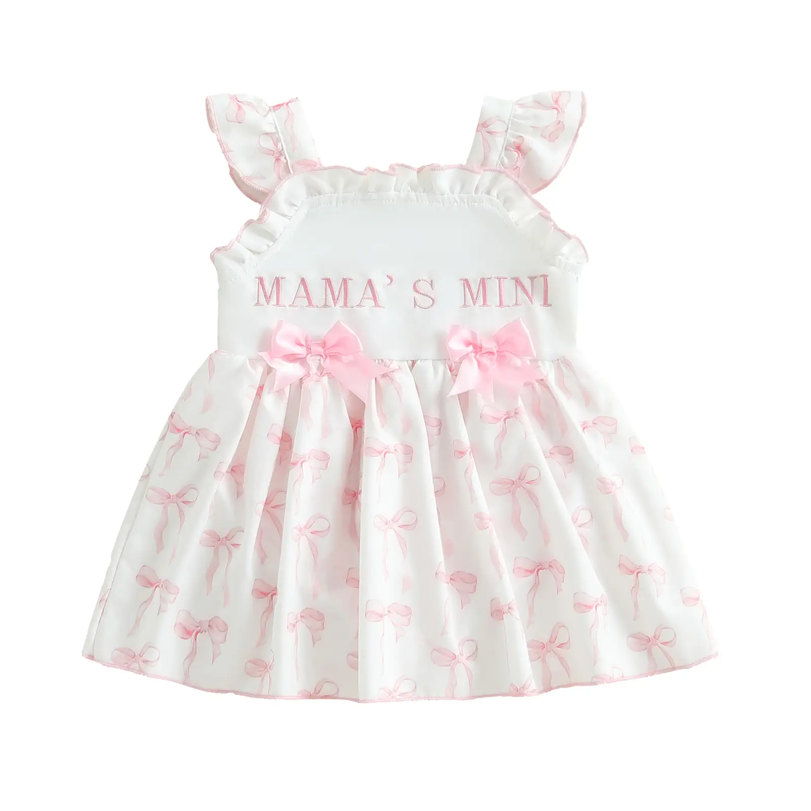 Baby Girl Romper Dress Bow/Floral/Plaid Frill Trim Fly Sleeve Bodysuit Cute Summer Clothes