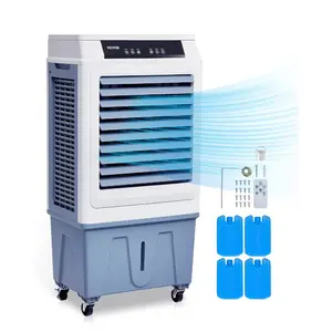 VEVOR Evaporative Air Cooler, 3100 CFM with 9 Gallon Water Tank Swamp Cooler, Portable Cooling Fan with Remote Control, 12H Timer, 4 Ice Boxes, Quiet Operation, 3 Wind Speeds for Outdoor Indoor Use