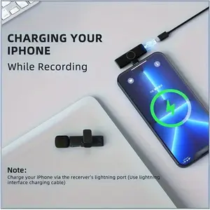 K11 Upgrade Wireless Lapel Mic, 2-In-1 Recording & Live Streaming, Noise Reduction, Mini Bluetooth-compatible Microphone for iPhone Android Samsung