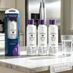 EDR1RXD1 Refrigerator Water Filter Compatible with Whirlpool W10295370A, WHR1RXD1, KAD1RXD1, Filter 1, W10295370, P4RFWB, P8RFWB2L, 46-9930, 46-9081 Refrigerator Water Filter, Pack of 3