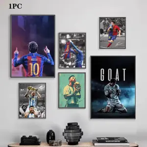 Lionel Messi Poster Football Legend Wall Art Soccer Player Canvas Painting Sports Room Decor Fan Gift Wall Art Decoration