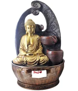 Golden Buddha Cascade Fountain w/ loop Background