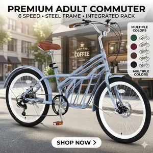 24 Inch Adult Commuter Bike 6 Speed Steel Frame Multiple Colors City Bicycle for Daily Commute Urban Riding Outdoor Sports Travel Fitness Work School Cycling Durable Steel Frame Adult Bike with Multiple Color Options24 Inch Bike 6 Speed Bike
