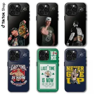 John Cena Grand Slam Champion Signature WWE Phone Case, Legendary Collection, Iconic Pro Wrestling Star Black Cover Gifts for iPhone17 ProMax /16/15/14/13/12/11 Plus for Samsung phones, suitable for both men and women,  Perfect Gift for Women Men.