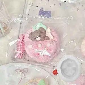3D Cute Cat Shape Marshmallow 3D Toast aromatherapy gypsum candle handmade silicone mold mochi squishy toy moulds