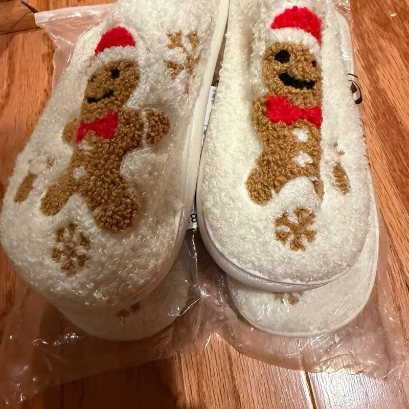 Ginger bread Christmass slippers Women