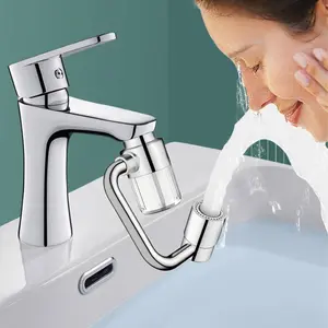 1440° Full Rotation Faucet Water Filter Aerator, 2 Modes Adjustable Swivel Tap Extension, Chlorine Removing Filter Head for Home Kitchen Bathroom Washing