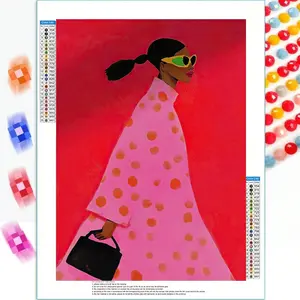 DIY Diamond Painting Kit with Multiple Size Options (11.81X15.75 inch, 15.75X19.69 inch) Abstract Women's Canvas Poster, Cartoon Decor, with Designs of Bedrooms Design, Fully Drilled Round Mosaic Handmade Art, Perfect for Home Decor Gifts, Unique Creative