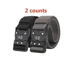 Tactical Adjustable Ratchet Waist Belt - Durable, Metal Buckle, Unisex Fashion Accessory, Solid Color Belt for Casual, Business Daily Wear, Adjustable Ratchet Belt
