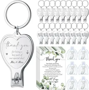 20 set Party Supplies suit Wedding Gifts for Guests Bottle Opener Nail Ciper  Heart Gifts Thank YouCards and Organza Bag Guest Souvenirs for Wedding Party Bridal Gifts