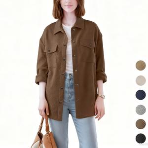Women’s Live Women's Flannel Shacket Jacket with Pockets Casual Fall Coat Long Sleeve Button Down Collared Winter Clothes Fit Chic Outfits Thin summerwins