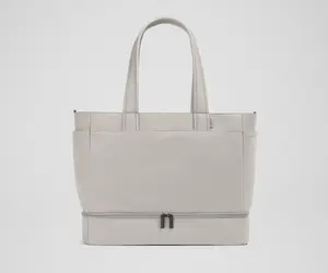 The Double Diaper Tote in Cloud Gray