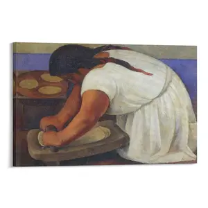 Diego Rivera's The Grinder Art Prints, Canvas Paintings for Home Decor, Modern Wall Art, Aesthetic Room Poster, Gift Idea. Poster Canvas Wall Art For Bedroom Decor Bar Office Room Decor Gift