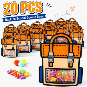 20/40 PCS Back to School Goodie Bags, Mini Backpack Gift Bags with Handles for Candy, Snacks, Kids Party, Classroom Line-Up Rewards & School Events