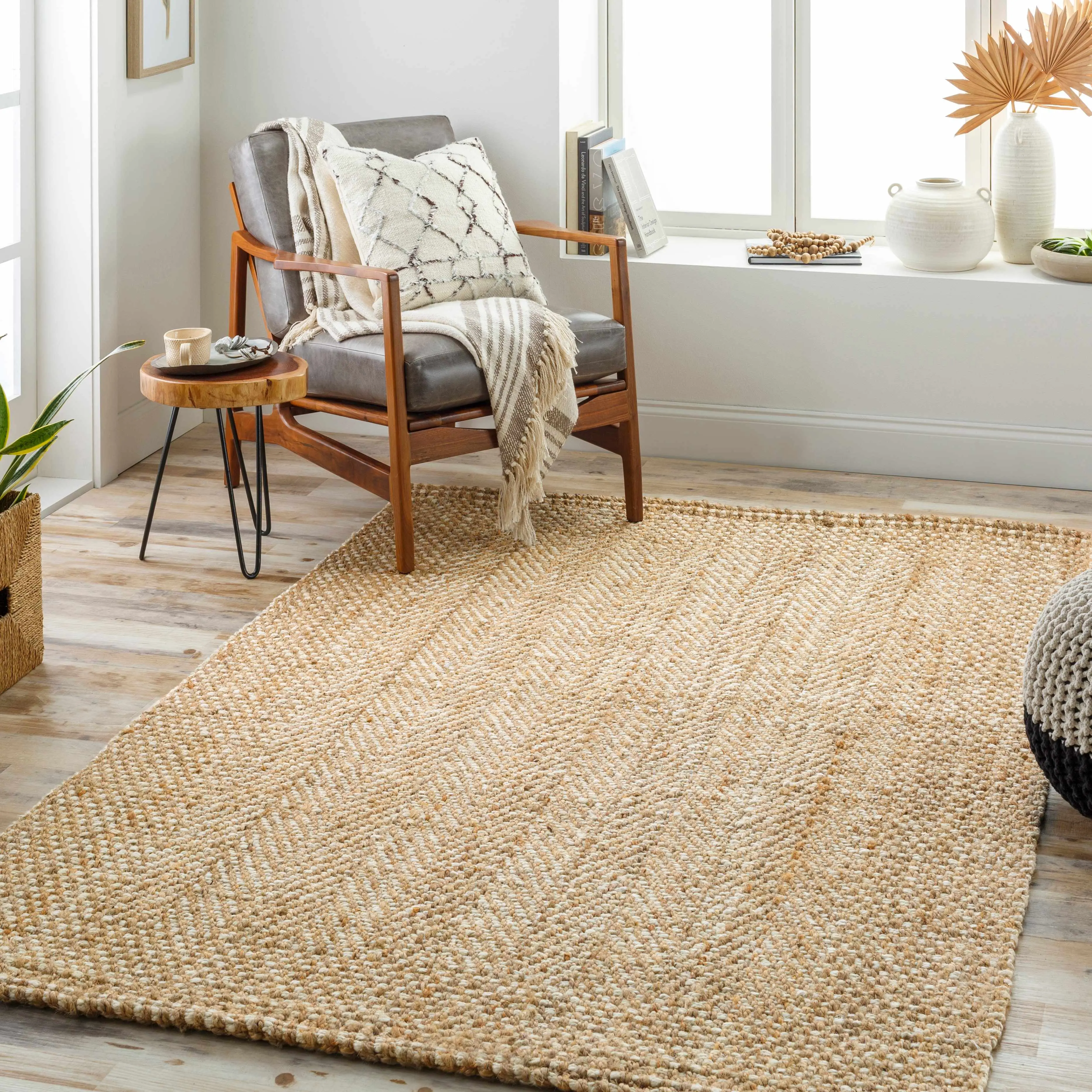 Dinah Natural Textured Jute Area Rug - Home Decor Rug for Living Spaces Dinah Natural Textured Jute Area Rug - Home Decor Rug for Living Spaces