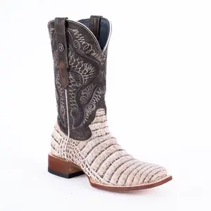 TANNER MARK MEN'S Print Caiman Belly Natural Cowboy Boots