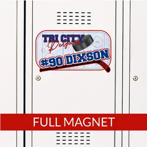 Hockey Rink Locker Magnet and Hotel Door Sign for School and Club Teams