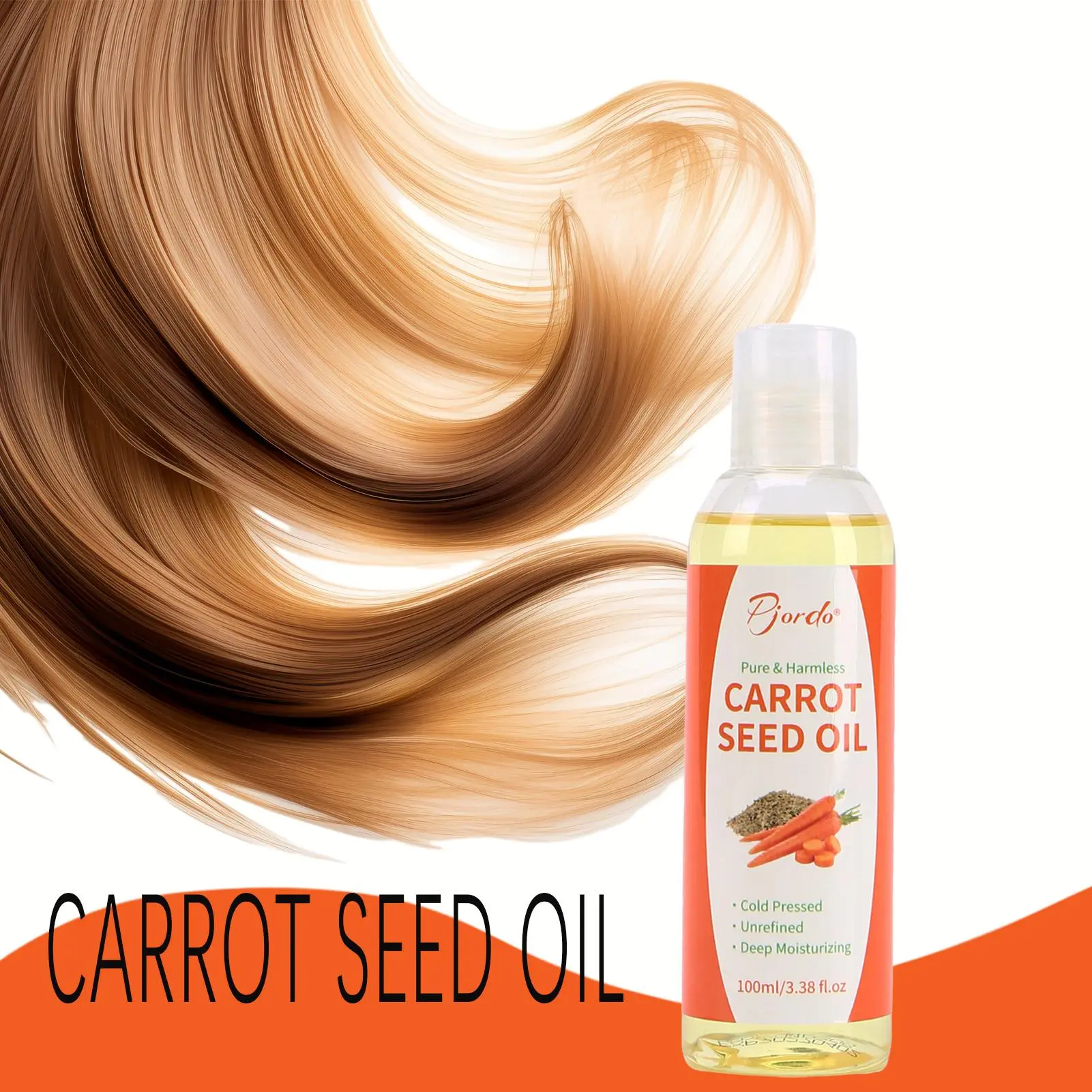 Carrot Seed Oil, Natural & Gentle Essence Oil, Cold Pressed Carrot Seed Oil, Soothing Body Oil for All Skin Types, Skin Care Product for Women & Men, Natural Oils, Plant Based Oils, Moisturizing Body Oils