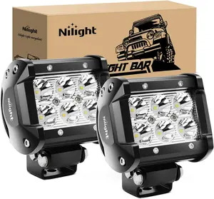 Nilight Led Pods 2Pcs 18W 1260LM Spot Led Off Road Lights Super Bright Driving Fog Boat Lights Led Work Light Bar for Trucks Pickup Golf Cart SUV ATV UTV 4x4 Van Camper Dual Row Triple Row Vehicle Autos dealsforyoudays
