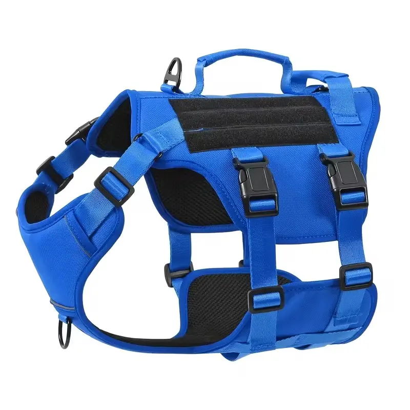 Tactical Dog Harness Adjustable Military Emotional Support Service Dog Vest With Handle & Molle For Medium Large Dogs Easy Contr