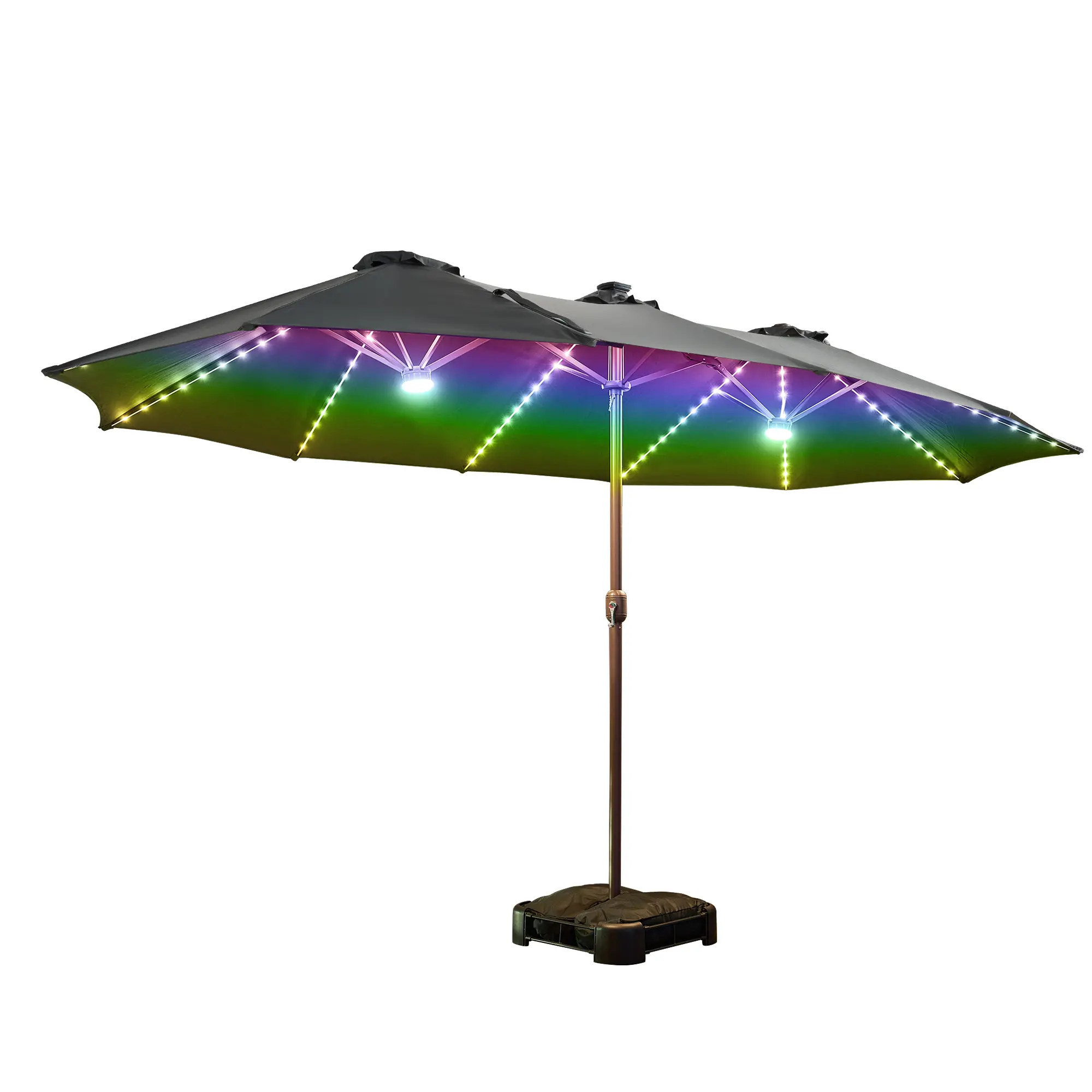 Dark Grey With Solar Colored Lights
