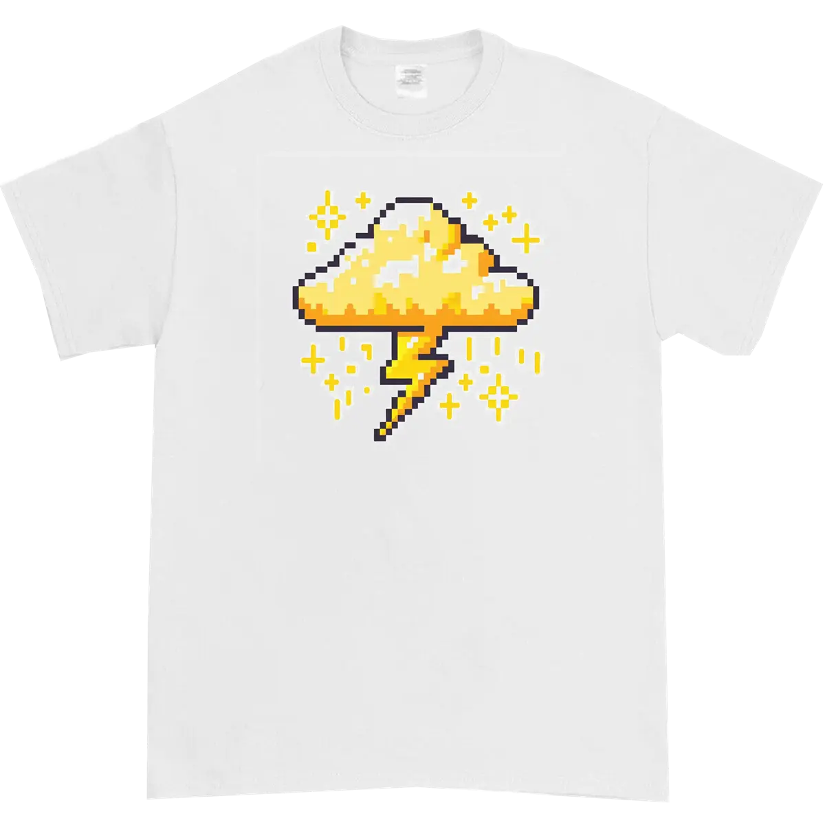 LIGHTNING CLOUD Shirt, Cute Cloud Graphic Shirt, Comfort Cotton Short Sleeve Unisex Tee