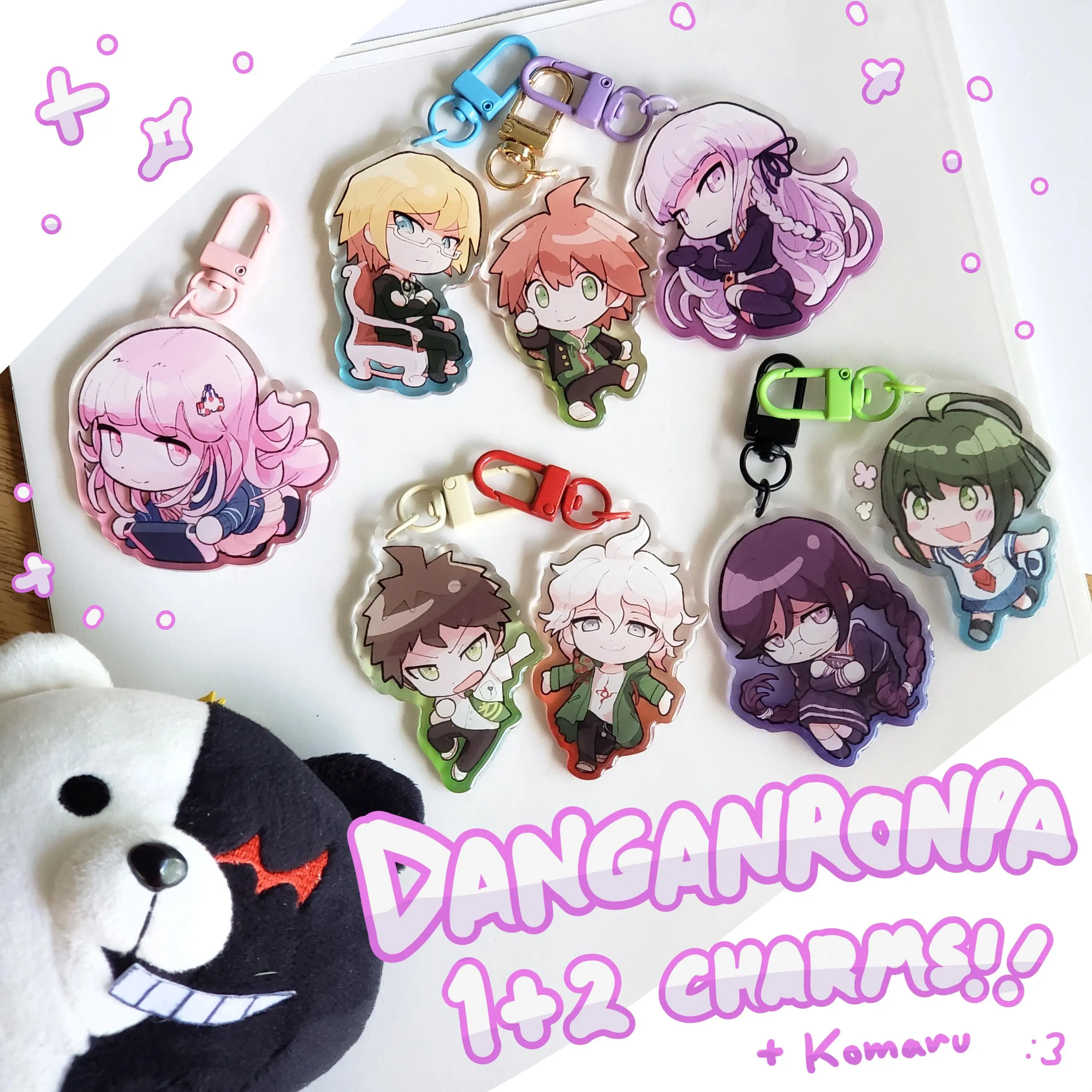 Danganronpa 1+2 (And Komaru) Acrylic Keychains, Gamer Acrylic