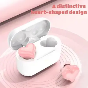 Bluetooth 5.3 Wireless Headphones Heart Shaped Earphones Woman HiFi Music Heart Earbuds Headset Fashion High Quality Girl Gifts