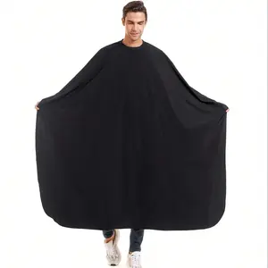 1Pc Professional Salon Hairdressing Cape - Extended Width & Length,Durable Black Material With Adjustable Neck Strap For Hair Dyeing,Perming,Styling,Protection Gear, Beauty Accessory, Smooth Texture Fabric,Hair Care,Barber Cape, Hair Care Wrap