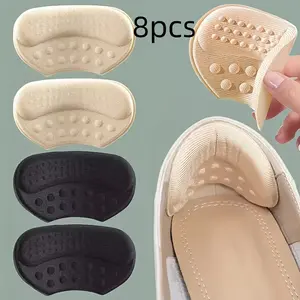 8pcs Self-Adhesive Shoe Pads, Anti-Slip, Suitable for High Heels, Sports Shoes, Large Shoes, Elastic Durable Shoe Inserts