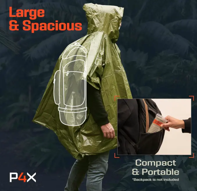 backpack rain cover poncho Adventure World Globotrekker Lightweight Waterproof Poncho for Hiking, Camping, Travel & Outdoor Use resistant urethane Pouch case included Unisex Reflective Outdoor Climbing Backpack