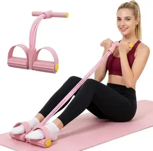 Home Gym Arm & Waist Training Pedal Band – Eco-Friendly Natural Latex Yoga Stretching Band with Adjustable