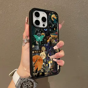 Adorable Magnetic Case for iPhone11/12/13/14/15/16/17/promax Mystical Night Collage MagSafe Compatible, Lightweight, Anti-Fall | Girly & Chic Style