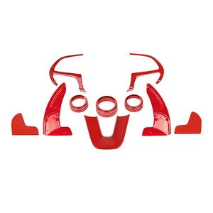 Steering Wheel Trim, Paddle Shifters Trim& Control Knob Rings Trim Cover For 2015+ Dodge Challenger/Charger Car Interior Custom Decoration