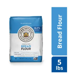 King Arthur, Unbleached Bread Flour, Non-GMO Project Verified, Certified Kosher, No Preservatives, 5 lbs