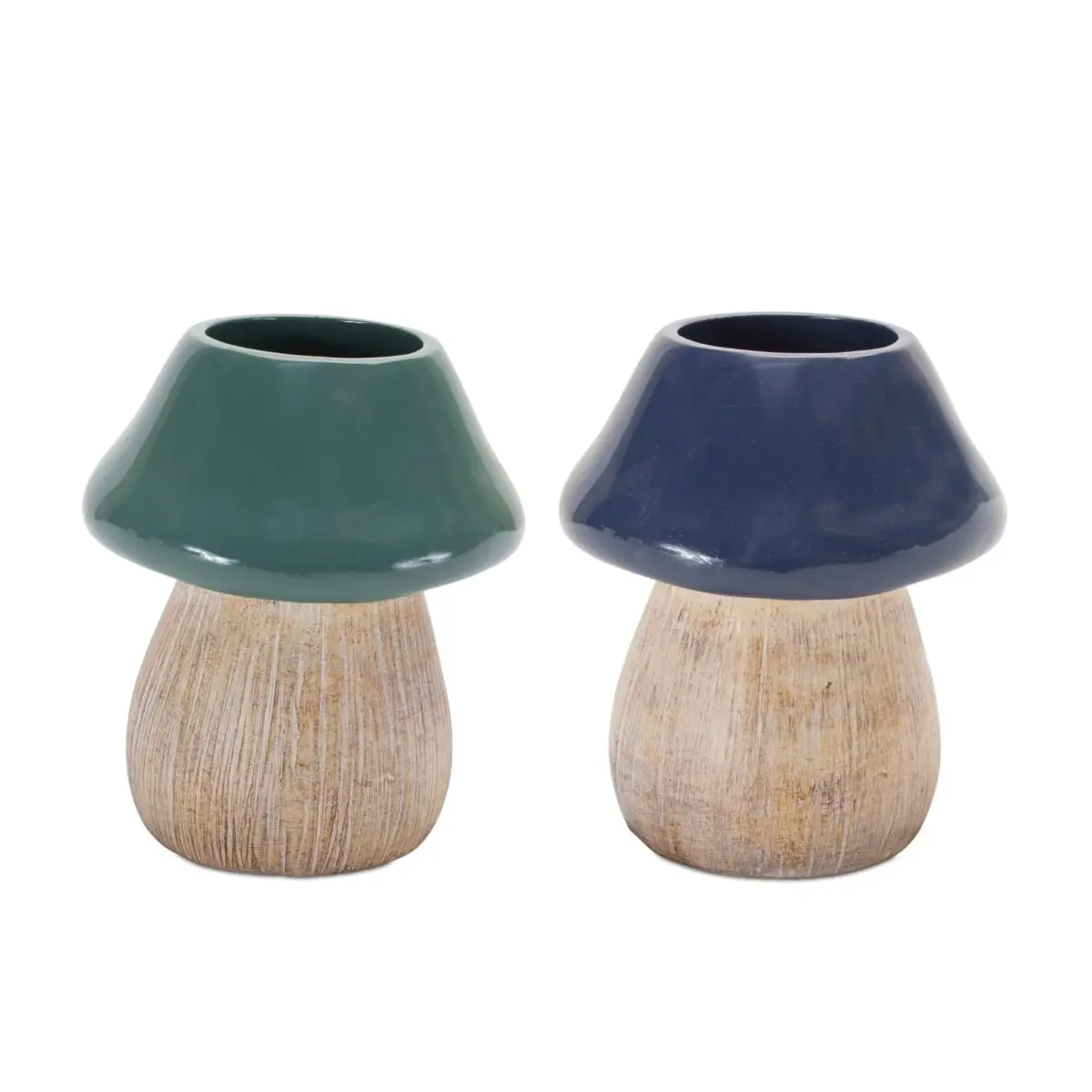 Melrose International 88055DS Modern Fairy Garden Mushroom Planters - Set of 2, Colorful Aesthetic Mini Flower Pots for Home Improvement, Colorful Flower Pots