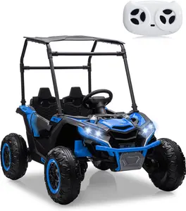 24V 2-Seater Kids' Off-Road UTV Truck Ride-On Electric Car - Remote Control, Bluetooth Radio, LED Headlights, USB Port, Music, Large Tread Wheels, Independent Driving, PP and Iron Materials, New
