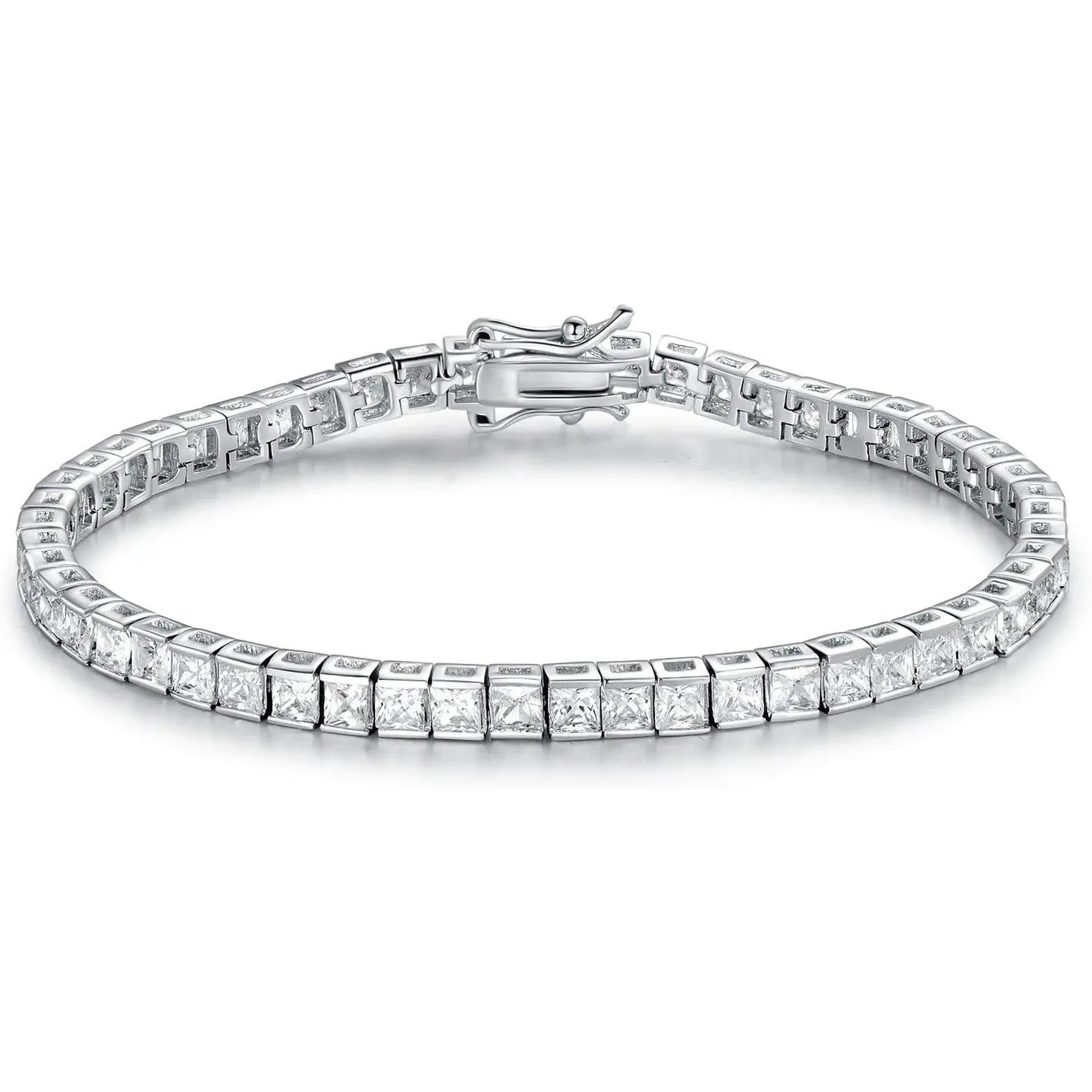 Gemsme Women's Classic 3.0mm Multi-Size Metal Tennis Bracelet, Hypoallergenic Cubic Zirconia Piece with Thoughtful Design (6.0-8.5 in), Metal Bracelet, Bracelet Design