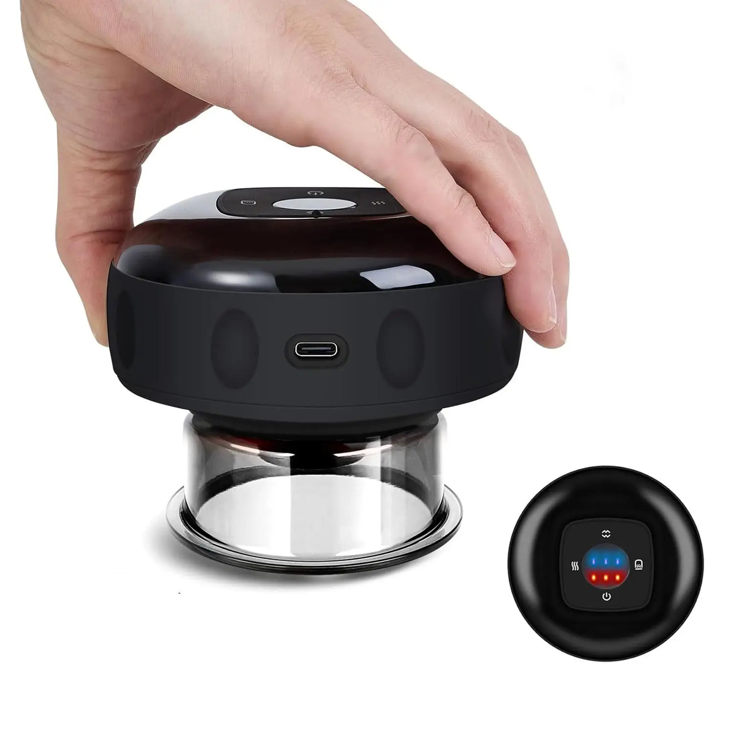 Comfort Smart Electric Cupping Massager, Portable Adjustable USB Charging Electric Heating Massaging Suction Cups, Home Daily Use Massage Tool