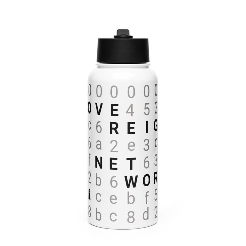Stainless steel Network Hash water bottle with a straw lid (BLACK DESIGN)