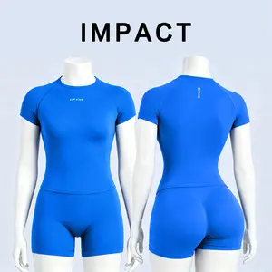 Impact Short Sleeve Training Top Slim Fit Sculpting Workout Top Breathable Moisture-Wicking 4-Way Stretch All-Day Comfort