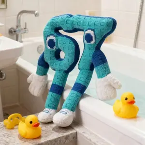 Steal A Brainrot Plush Toys 9.8 Inch Adorable Brainrot 67 Collectible Brain Rot Plush Gift For Fans Light Blue Fabric Toy